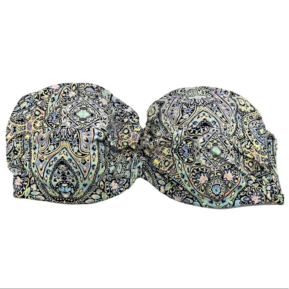 Victoria’s Secret Printed Strapless Bikini Padded Swim Top - Picture 2 of 6